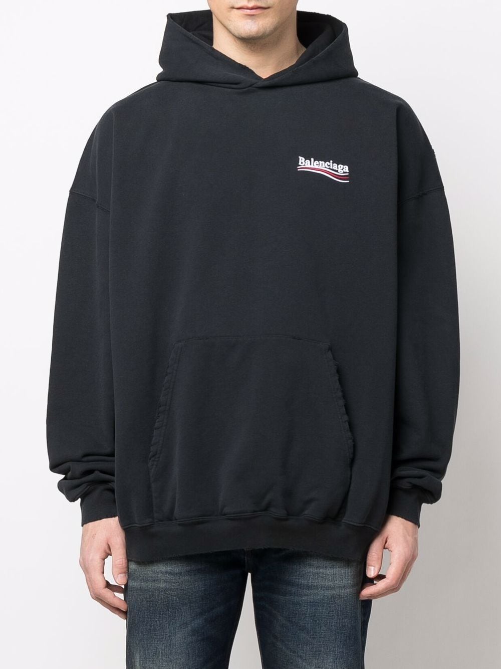 Balenciaga Large Fit logo-print hoodie