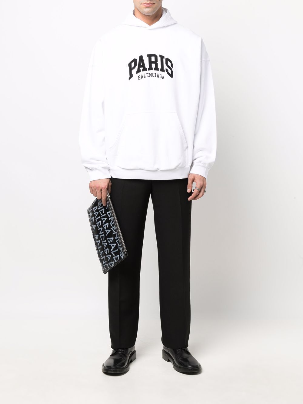 Balenciaga Paris logo embroidered hoodie