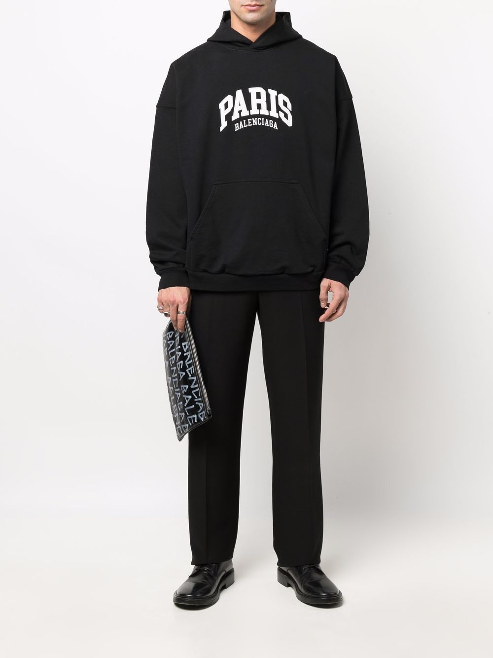 Balenciaga Paris logo embroidered hoodie