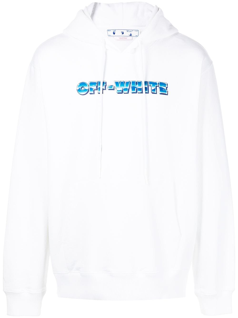 Off-White logo-print cotton hoodie