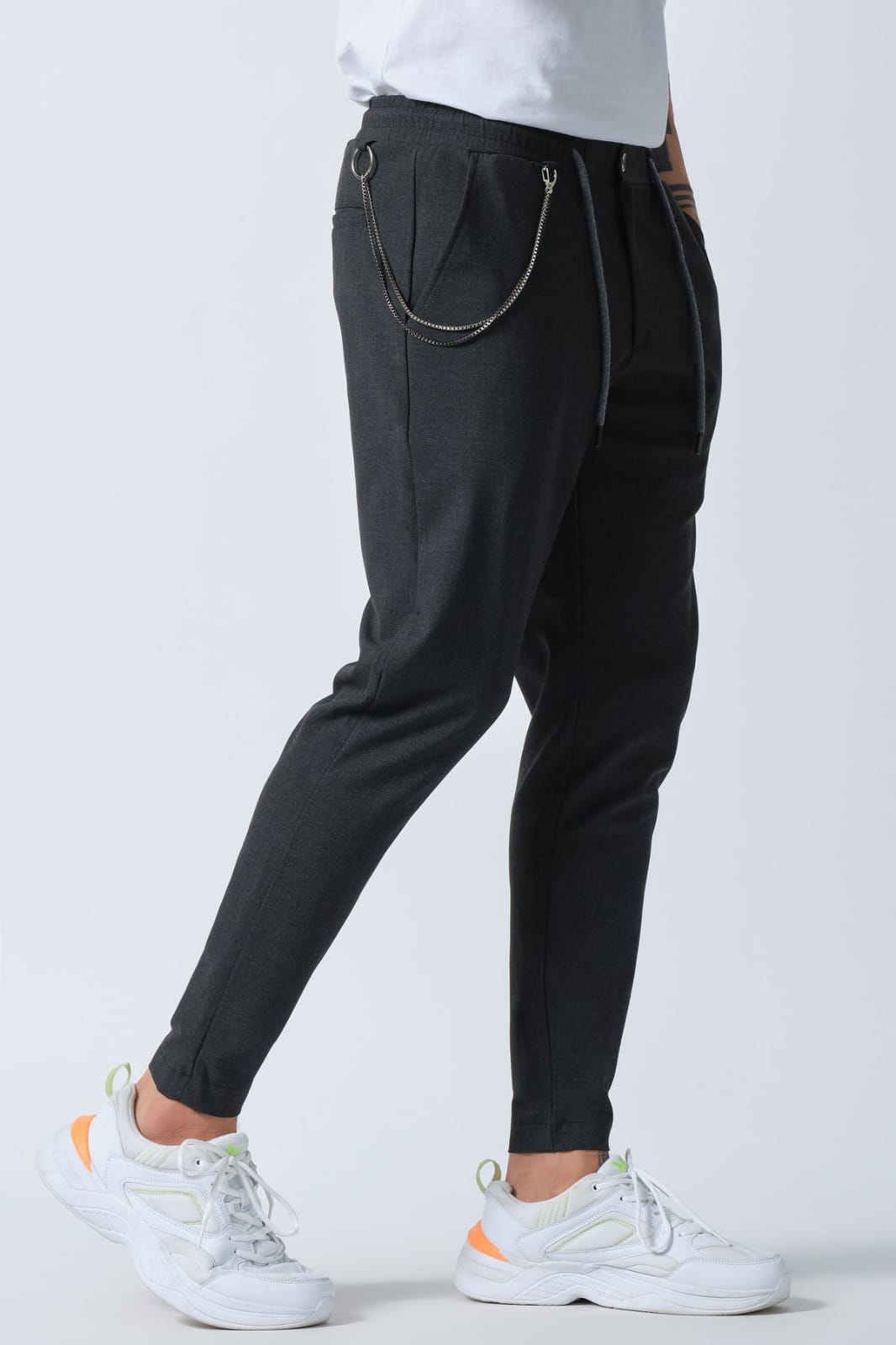 Belt Elastic Woven Pants